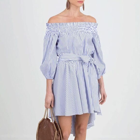 New CAROLINE CONSTAS Lou Striped Dress Small - Picture 1 of 14